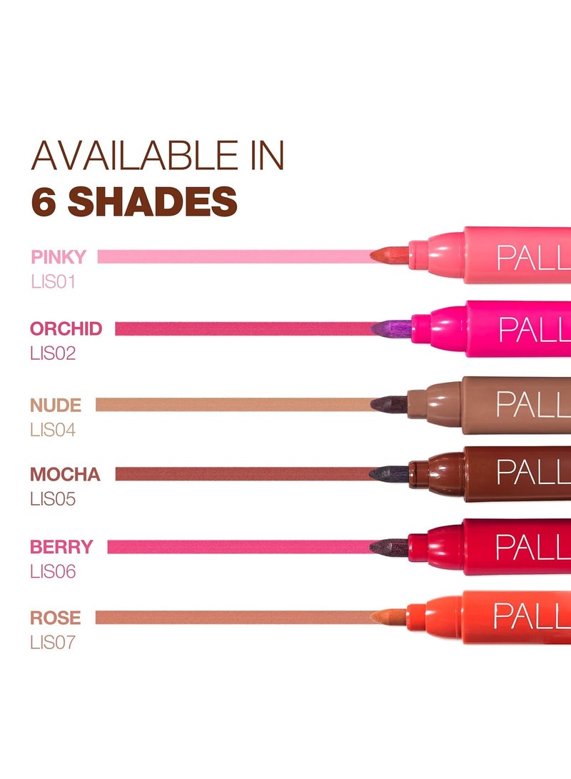 Palladio Lip Stain, Smudge-Proof Natural Finish, Precise Chisel Tip Marker, LIS01 – Pinky - Image 5