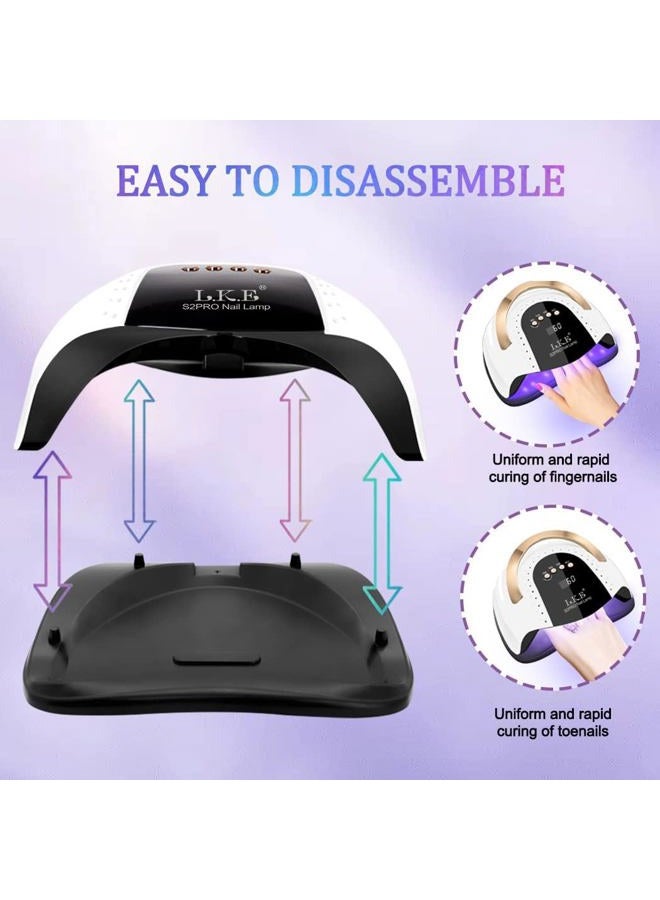 LKE 268W Uv Led Nail Lamp, Lke Dryer For Gel Polish, 4 Timers Lamp Professional Light, 57Pcs Beads And Automatic Sensor(White) - Image 5