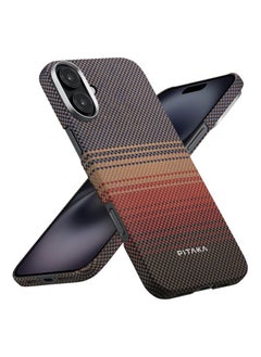 PITAKA pitaka for iPhone 16 Plus Case Compatible with MagSafe, Thin & Light iPhone 16 Plus Case with a Caseless Feel, 1500D Aramid Fiber Woven Tactile Woven Case- Sunset  - Image 1