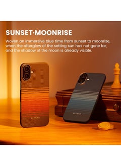 PITAKA pitaka for iPhone 16 Plus Case Compatible with MagSafe, Thin & Light iPhone 16 Plus Case with a Caseless Feel, 1500D Aramid Fiber Woven Tactile Woven Case- Sunset  - Image 2