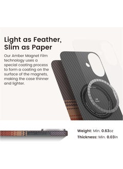 PITAKA pitaka for iPhone 16 Plus Case Compatible with MagSafe, Thin & Light iPhone 16 Plus Case with a Caseless Feel, 1500D Aramid Fiber Woven Tactile Woven Case- Sunset  - Image 3