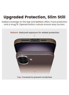 PITAKA pitaka for iPhone 16 Plus Case Compatible with MagSafe, Thin & Light iPhone 16 Plus Case with a Caseless Feel, 1500D Aramid Fiber Woven Tactile Woven Case- Sunset  - Image 4