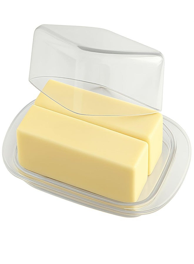 BNYD Large Butter Dish with Lid, Butter Keeper, Plastic Butter Holder Tray Container, Holds 2 Stick of Butter for Countertop and Fridge - Image 1