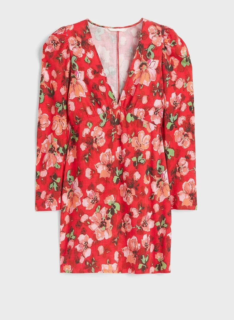 H&M Floral V-Neck Dress