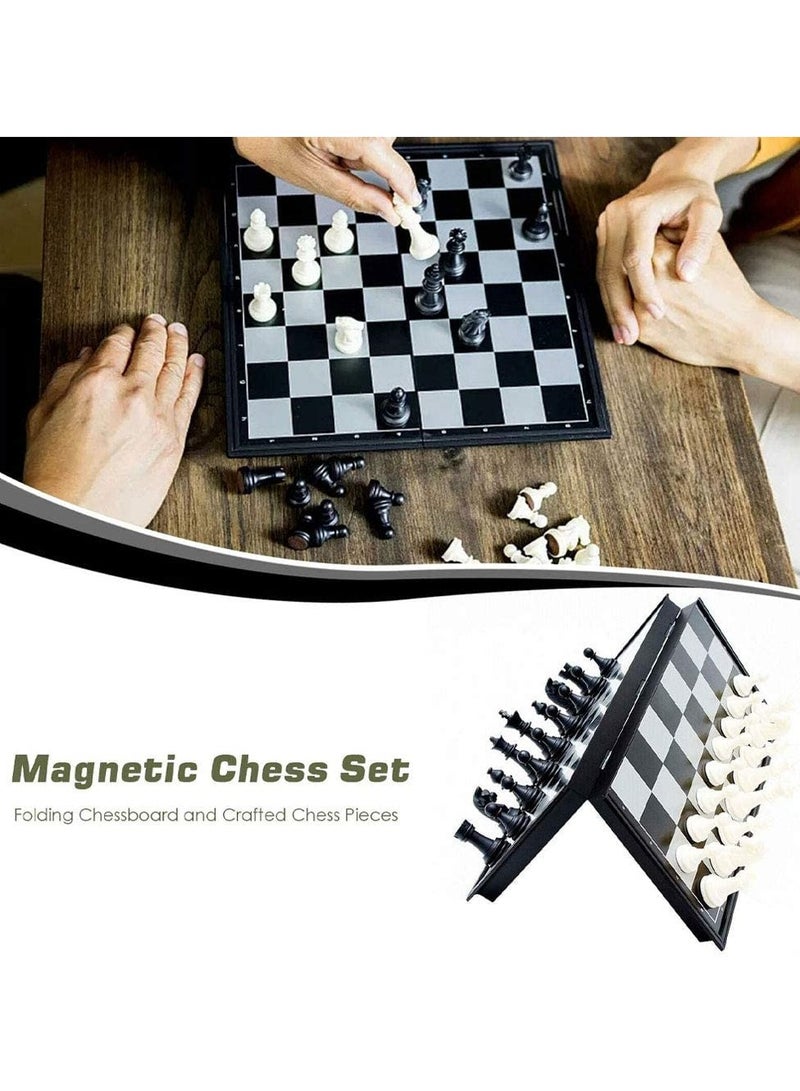 دوركو مجلس الشطرنج المغناطيسي مجموعة مع الشطرنج قابل للطي / مجلس التخزين المحمول ، ألعاب الشطرنج التقليدية الإضافية الملكة ، هدية لعبة تعليمية للأطفال والكبار - Image 5
