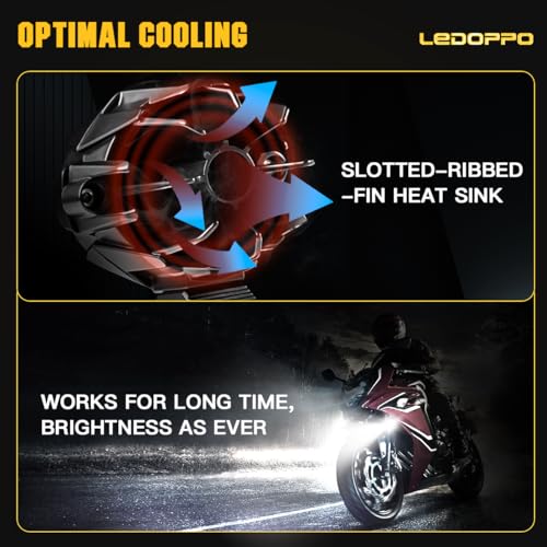LEDOPPO Motorcycle Fog Lights LED Kit Auxiliary Driving Lights with Switch Wiring Harness Brackets 50W Hi-Low Combo Beam for R1200GS Adventure Touring Cruiser Sport Motorcycle E-bike ATV UTV Trike - Image 5