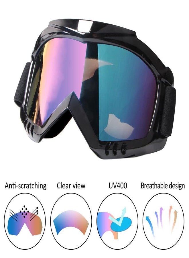 LMAVAG ATV Goggles Dirt Bike Goggles Motorcycle Goggles For Men Women Motocross Goggles Riding Racing Goggles Mx Helmet Goggles UV Anti-Fog Scratch Windproof Dustproof for Adult Youth Kid 2-Pack(Color+Clear) - Image 5
