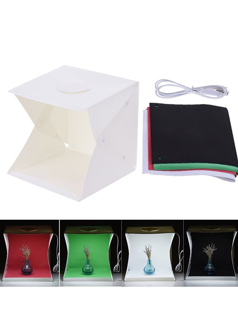 40CM folding studio, double lights adjustable light dimming professional photo soft light box, free 4-color background cloth - Image 2