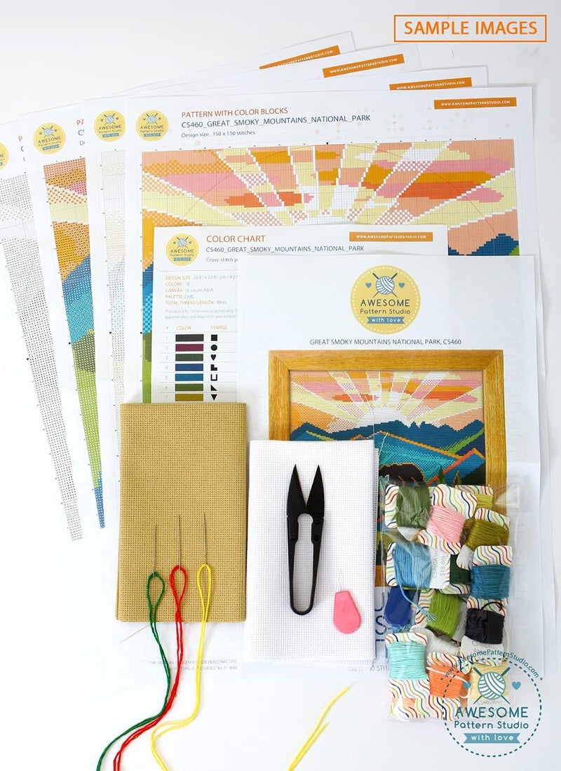 Awesome Pattern Studio Disneyland K118 Counted Cross Stitch KIT#2. Threads, Needles, Fabric, Clippers, Needle Threader and Printed Pattern Inside. Embroidery Pattern Kit - Image 3