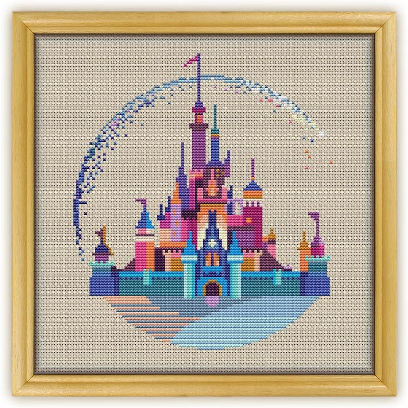 Awesome Pattern Studio Disneyland K118 Counted Cross Stitch KIT#2. Threads, Needles, Fabric, Clippers, Needle Threader and Printed Pattern Inside. Embroidery Pattern Kit - Image 2