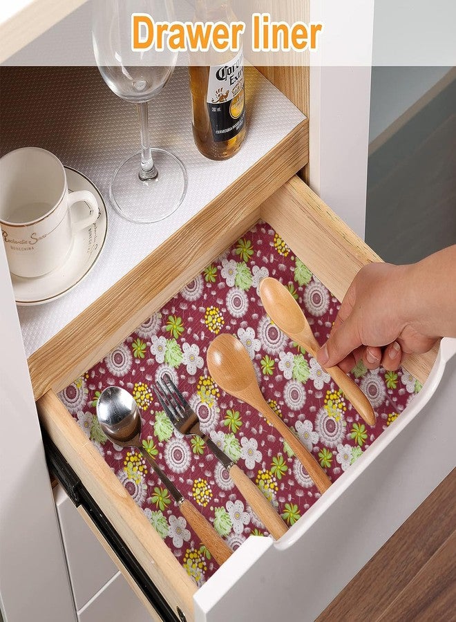 Vocal Store Kitchen Drawer/Cabinet Shelf Mat|PVC Material|Adjustable Size 10 Meter Roll, Red - MDOJ1-P027-10 - Image 3