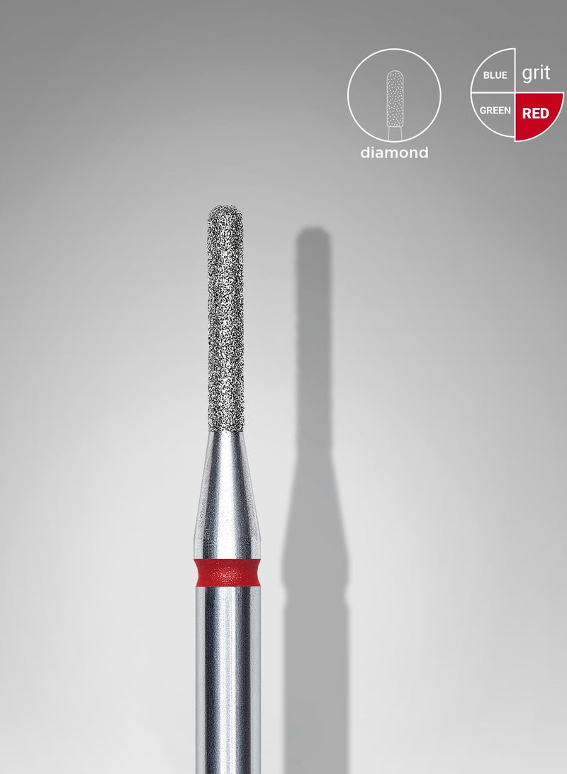 STALEKS PRO Diamond nail drill bit rounded cylinder red EXPERT head diameter 1,4 mm / working part 8 mm - Image 1
