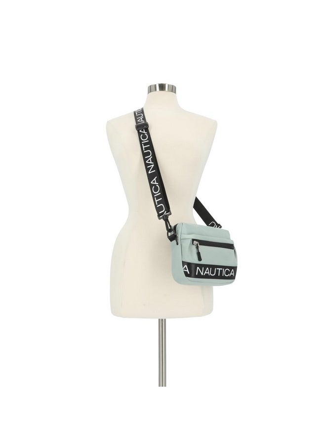 NAUTICA Nylon Bean Crossbody/Belt Bag With Adjustable Shoulder Strap, Dove/Grey  - Image 5