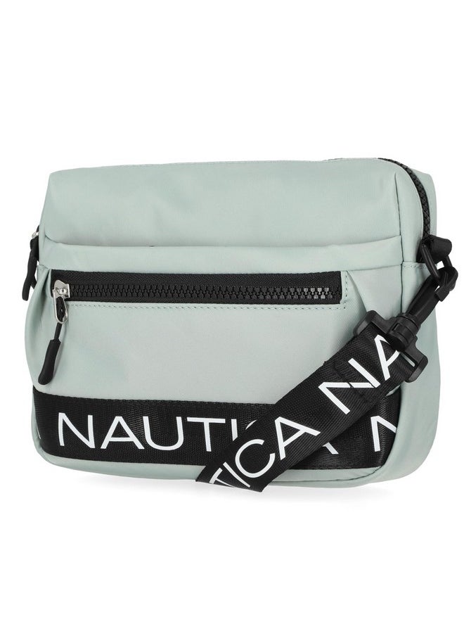 NAUTICA Nylon Bean Crossbody/Belt Bag With Adjustable Shoulder Strap, Dove/Grey  - Image 2