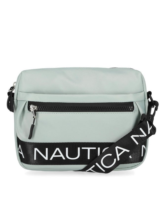 NAUTICA Nylon Bean Crossbody/Belt Bag With Adjustable Shoulder Strap, Dove/Grey  - Image 1