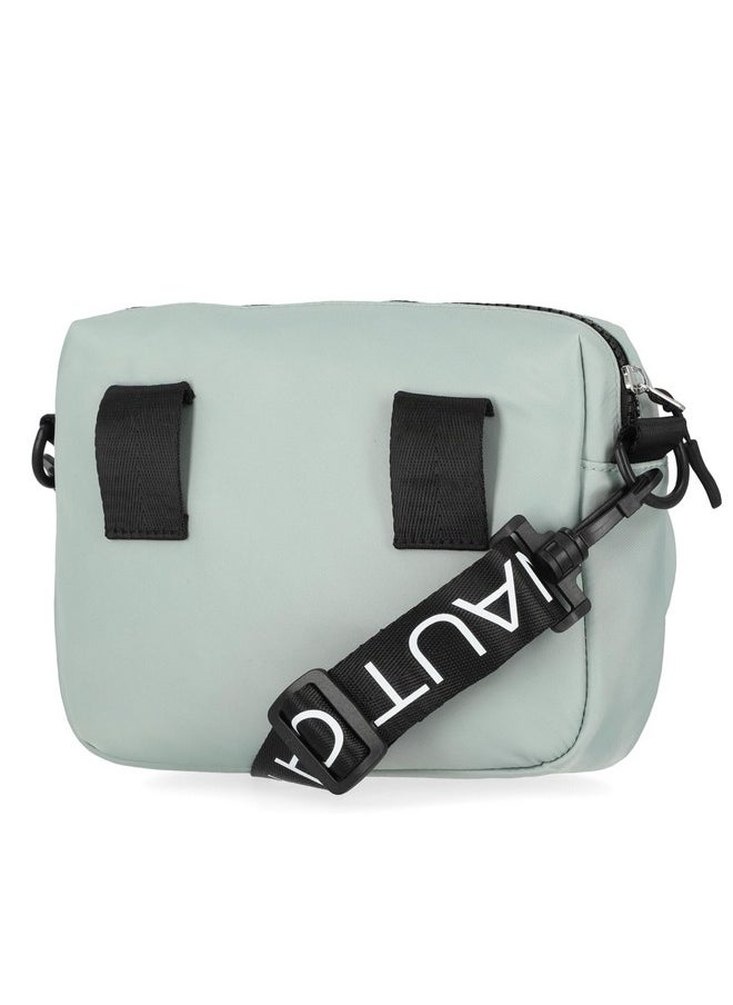 NAUTICA Nylon Bean Crossbody/Belt Bag With Adjustable Shoulder Strap, Dove/Grey  - Image 4