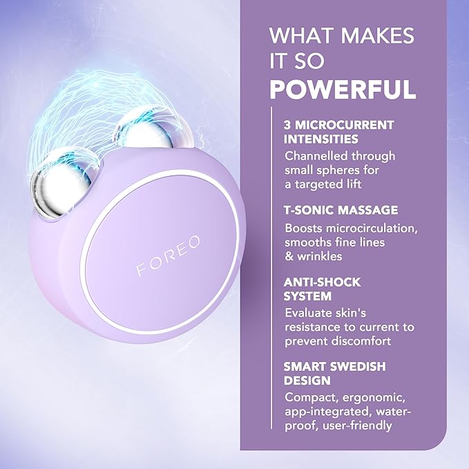 Foreo Bear Mini Targeted Microcurrent Face Lift Device Visible NonInvasive Face Lift Lavender - Image 3