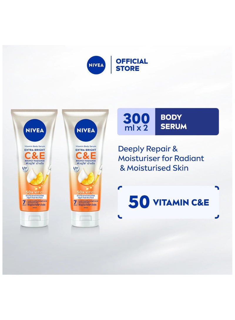 NIVEA Body Extra Bright C&E Vitamin Lotion (300ml/ Twin Pack) - Image 1
