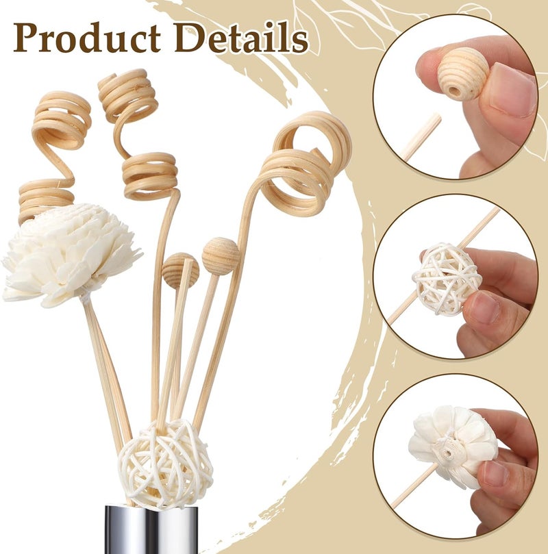 Loopeer 180 Pcs Rattan Reed Fragrance Diffuser Set - Natural Rattan Diffuser Sticks for Aroma - Image 3