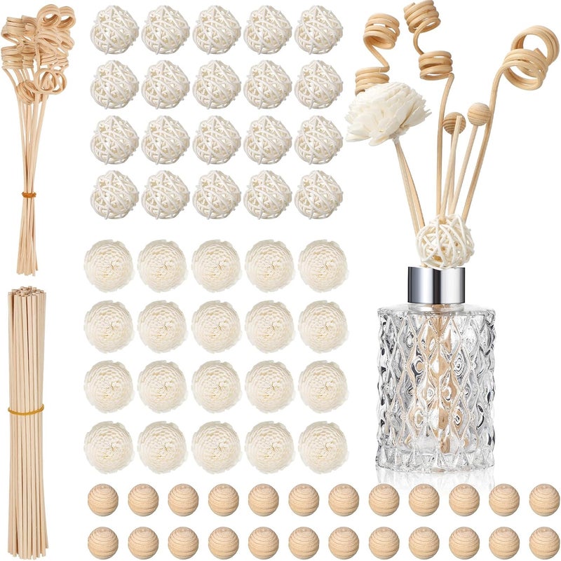 Loopeer 180 Pcs Rattan Reed Fragrance Diffuser Set - Natural Rattan Diffuser Sticks for Aroma - Image 1