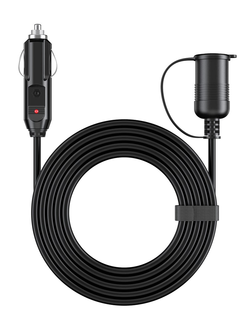 AstroAI 12Ft/12V Cigarette Lighter Extension Cord, Male to Female Socket 120W/15A Heavy Duty Extension Cord, Compatible with Air Compressor Mini Fridge Car Vacuum - Image 1