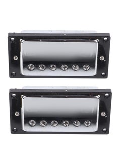 Thoraya Electric Guitar Pickup Metal Double Coil for LP Black Frame Pickup Guitar Parts Replacement Silver  - Image 3