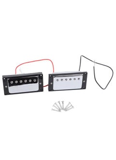 Thoraya Electric Guitar Pickup Metal Double Coil for LP Black Frame Pickup Guitar Parts Replacement Silver  - Image 1