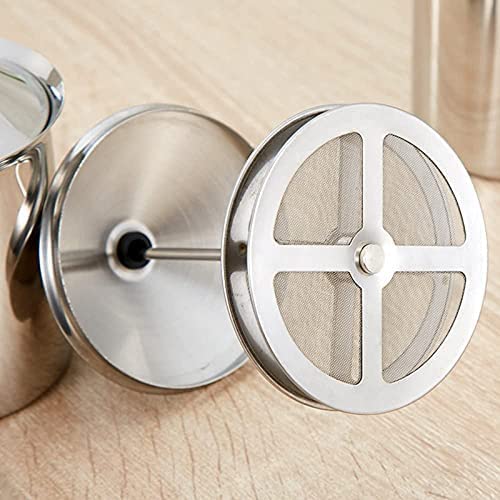 THW® 400 ML Milk Frother, Manual Frother Milk Frothing Pitchers Stainless Steel Coffee Milk Foamer Milk Creamer Frother Latte Cappuccino Foam Pitcher Manual Milk Creamer with Handle - Image 4