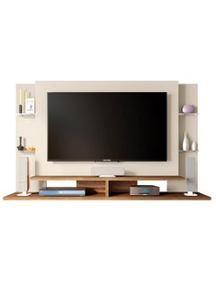 AtoZ Furniture Domino Wall Mounted TV Unit Entertainment Centre Floating Wall Panel in White Color 