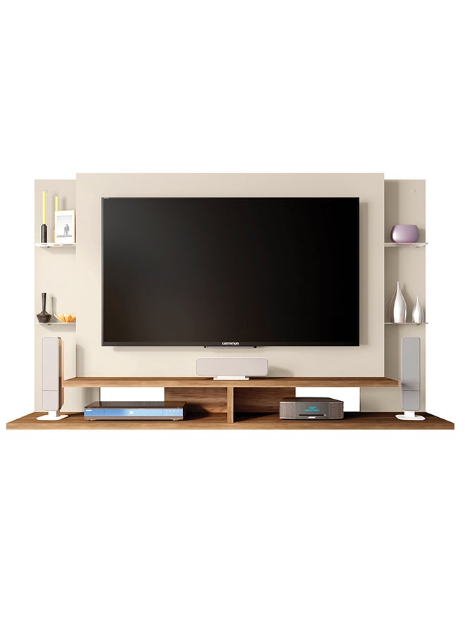 AtoZ Furniture Domino Wall Mounted TV Unit Entertainment Centre Floating Wall Panel in White Color 