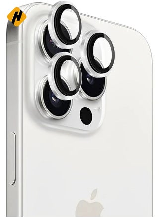 Camera Lens Protector for iPhone 15 Pro and 15 Pro Max Tempered Glass Aluminum Ring Cover, HD Clear, iPhone Camera Design Matching, Anti-Reflection, Anti-Scratch, Full Set (White Titanium) - pzsku/ZAD24EF8538B881B8ECCAZ/45/_/1734009217/520d61ef-fe26-4f1d-b4da-7400939c0c3e