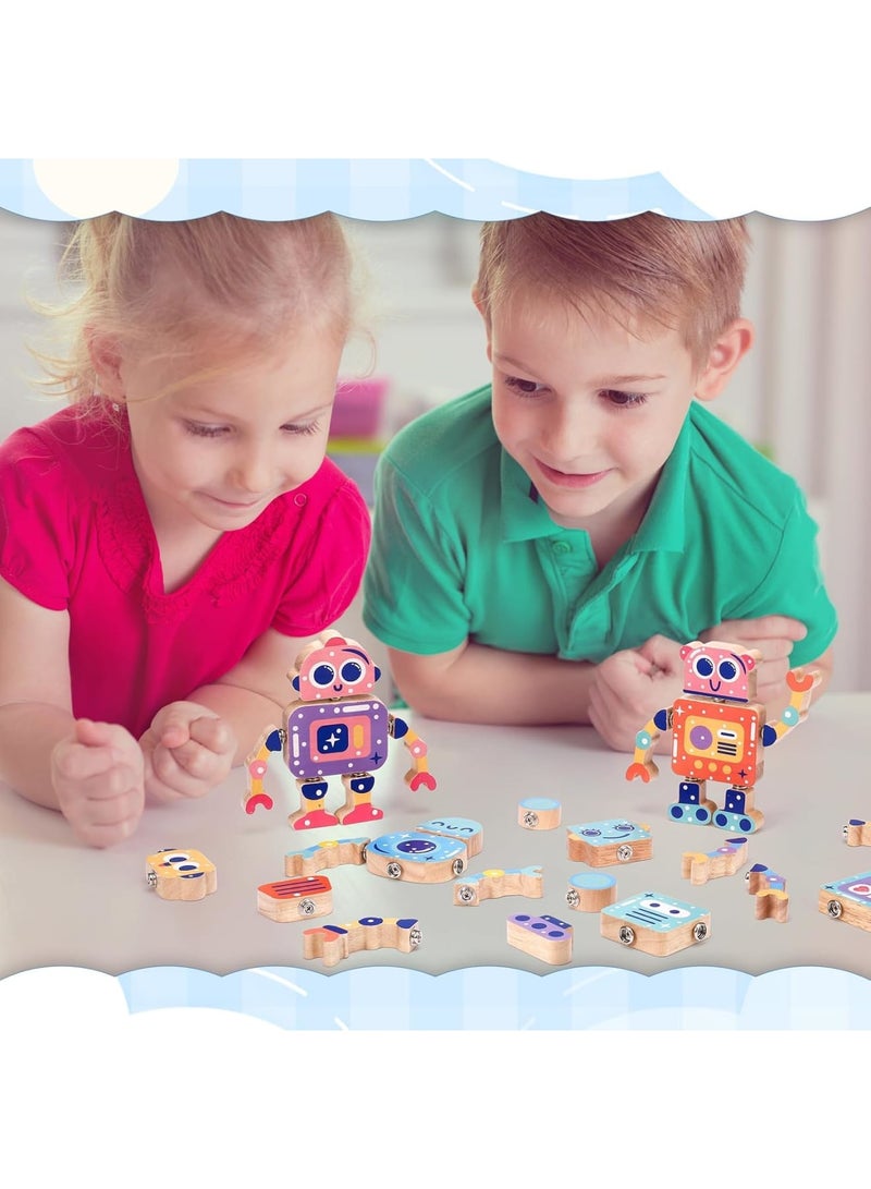SYOSI Montessori Building Blocks Toys for Kids – Create Custom Robots by Randomizing Head, Arms, Body, and Legs – Educational STEM Toy for Imagination and Problem-Solving Skills (Colorful) - Image 4