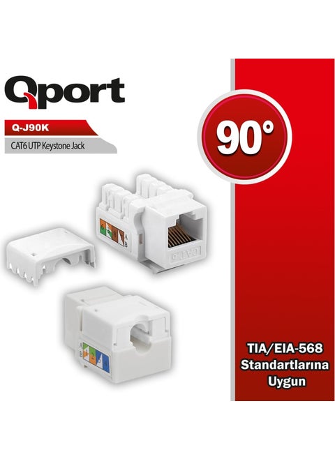 Q-J90K Cat6 UTP 90 Degree Keystone Jack