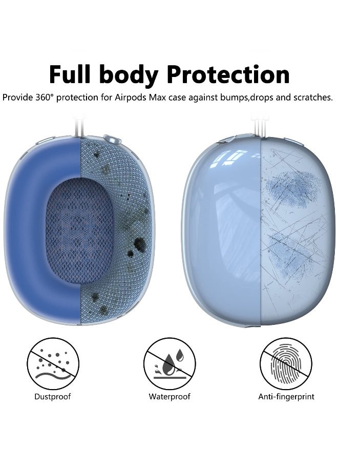 Generic - Silicone Cases Suitable for Apple AirPods Max 3-in-1 Headphones Anti-Scratch Clear Soft TPU Ear Cups Cover Headband Cover and Ear Pad Protector Case Skin Accessories (Blue) - Image 1