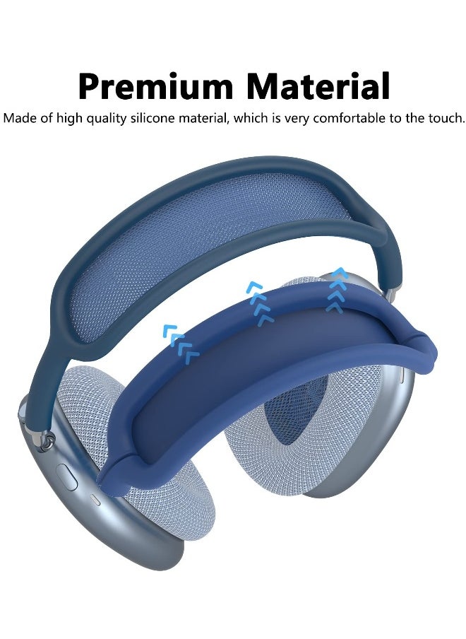 Generic - Silicone Cases Suitable for Apple AirPods Max 3-in-1 Headphones Anti-Scratch Clear Soft TPU Ear Cups Cover Headband Cover and Ear Pad Protector Case Skin Accessories (Blue) - Image 1