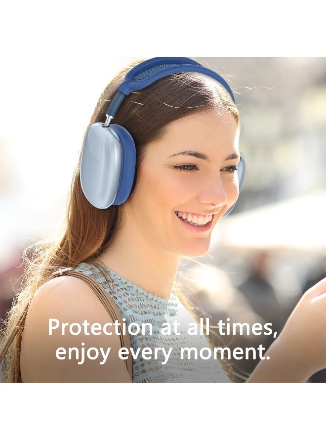 Generic - Silicone Cases Suitable for Apple AirPods Max 3-in-1 Headphones Anti-Scratch Clear Soft TPU Ear Cups Cover Headband Cover and Ear Pad Protector Case Skin Accessories (Blue) - Image 1
