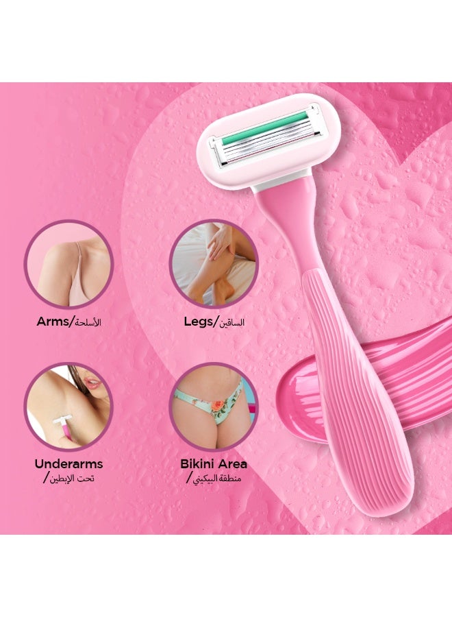 Floren Floren Body Razor | 3 cartridges + 1 handle (5 blades) | Eurpoean Blades | Body hair removal, Aloe Vera Strip, Super Smooth Razor, Hair Removal from hands, legs, Bikini and arms  - Image 5