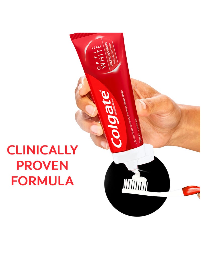 Colgate Optic White Sparkling Whitening Toothpaste  Pack of 2 - Image 3