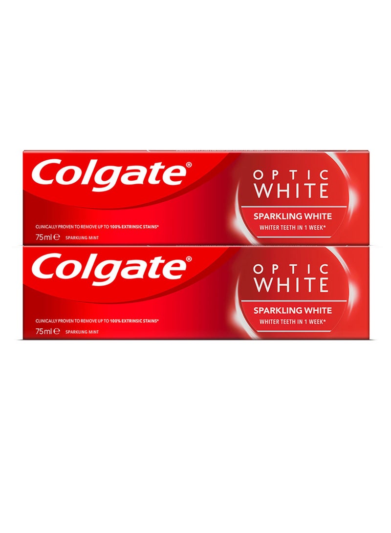 Colgate Optic White Sparkling Whitening Toothpaste  Pack of 2 - Image 1