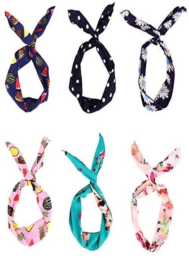 Honbon Fabric Boho Knotted Headbands for Women Assorted Color (PACK OF 6) - Image 1