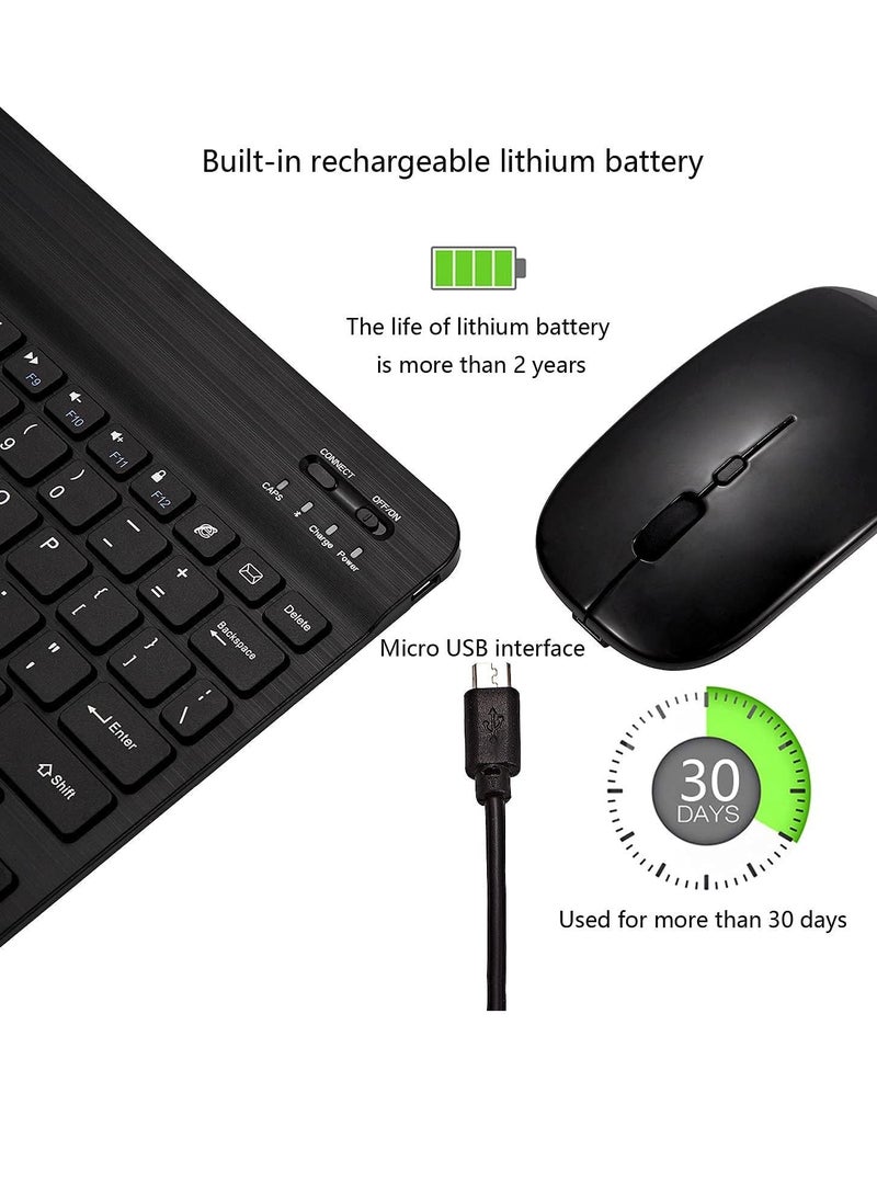 Arabic and English Bluetooth Keyboard and Mouse Combo, Ultra-Slim Portable Compact Wireless Mouse Keyboard Set for IOS Android Windows Tablet Phone iPhone iPad Pro Air Mini - Image 5