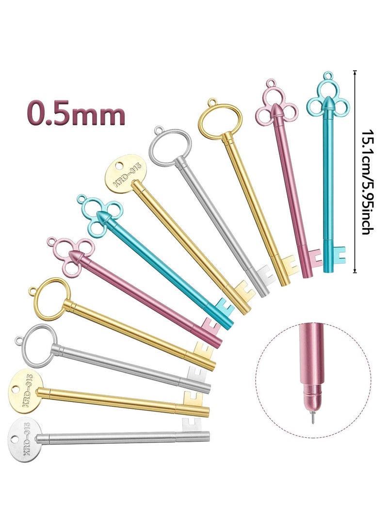 نيمبوت 48 قطعة اقلام حبر جل بتصميم كلاسيكي على شكل مفتاح، اقلام مبتكرسوداء رفيعة للوازم المدرسية المكتبية - Image 2