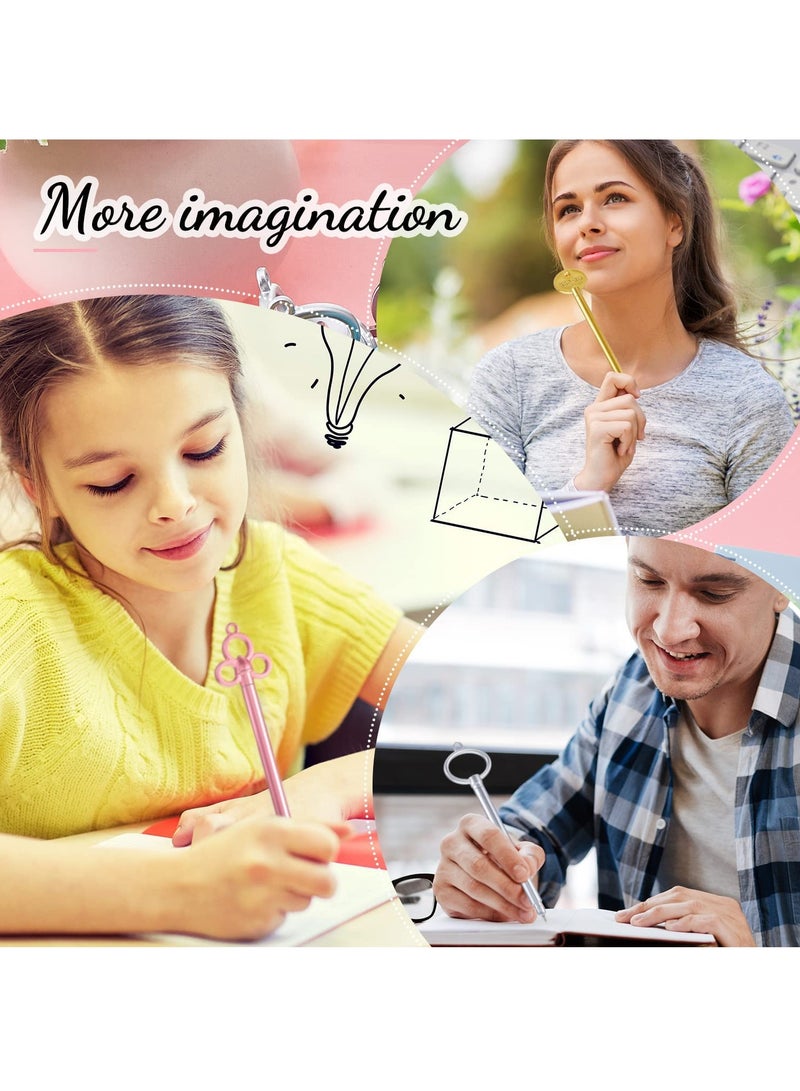 نيمبوت 48 قطعة اقلام حبر جل بتصميم كلاسيكي على شكل مفتاح، اقلام مبتكرسوداء رفيعة للوازم المدرسية المكتبية - Image 4