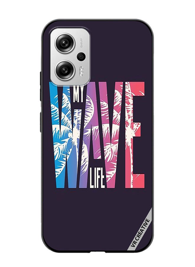 VR CREATIVE Protective Case Cover For Xiaomi Redmi Note 11T Pro Wave Design Multicolour 