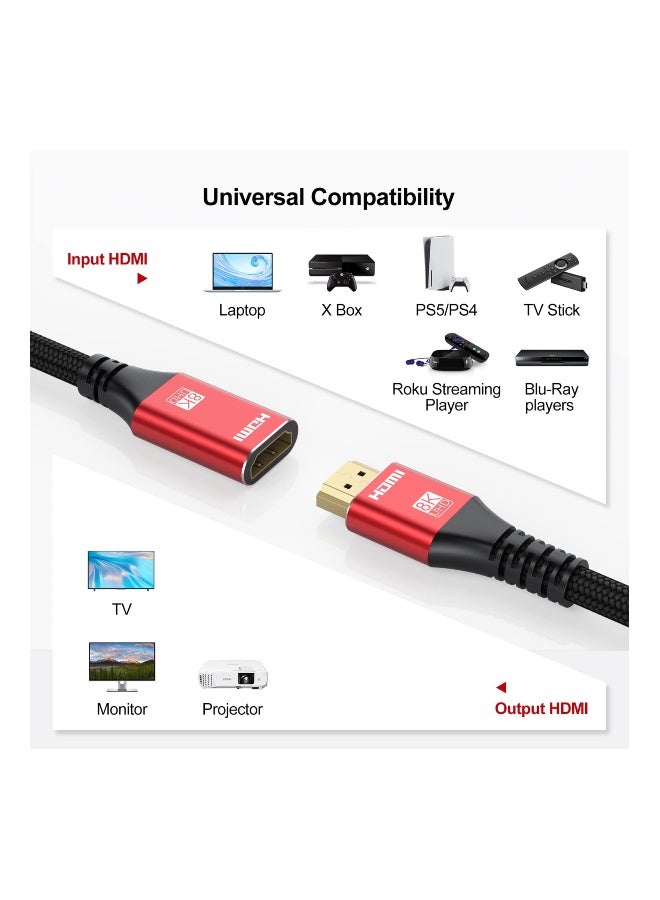 SYOSI 8K HDMI Extension Cable 78in HDMI Extender 2.1, HDMI Male to Female Adapter Extension Cord 8K@60Hz, 4K@120Hz, 2K, 3D, HDR Compatible with Roku TV Stick,HDTV, PS5/PS4,Laptop,Monitor,Projector  - Image 3