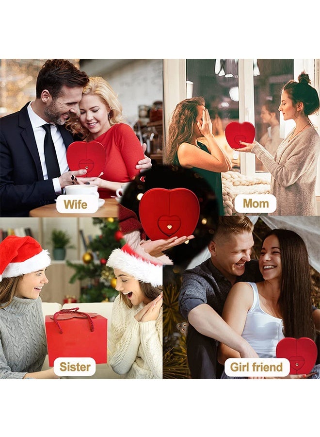 JCB CHIC Heart Shaped Preserved Red Rose Jewelry Box，Forever Rose Ring Storage Drawer Box with Clear Display Case，Ring Gift Box ，Premium Proposal Wedding Gift Box for Ladies Anniversary Birthday - Image 4