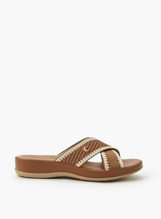 Metallic Embellished Slide Sandal