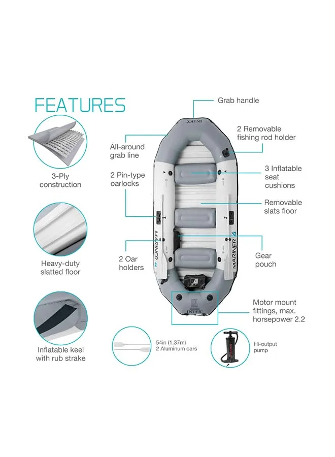 انتكس مجموعة قوارب Intex Mariner™ 4 القابلة للنفخ - 4 أشخاص