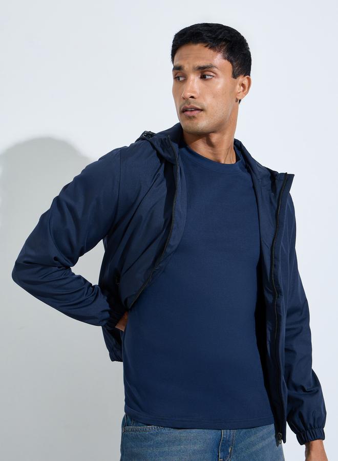 Styli Fully Lined Elasticated Hem detail Windbreaker Jacket - Image 5