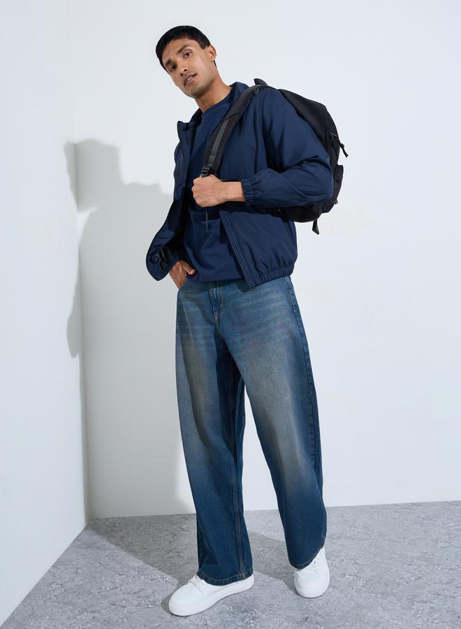 Styli Fully Lined Elasticated Hem detail Windbreaker Jacket - Image 2